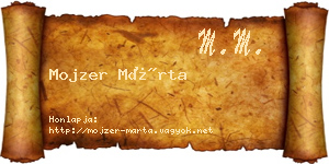 Mojzer Márta névjegykártya