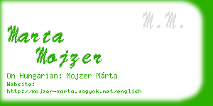 marta mojzer business card