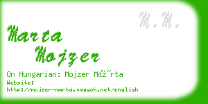 marta mojzer business card